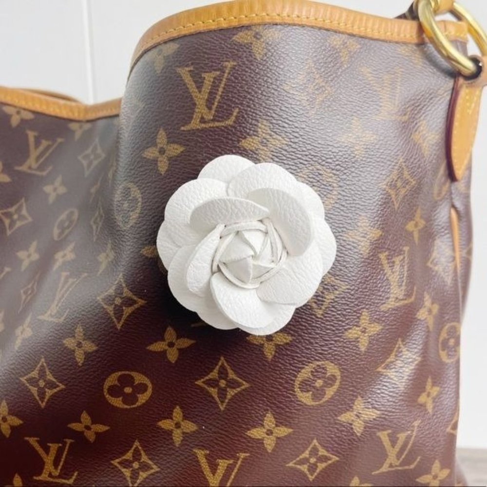 Camellia Flower Vegan Leather Handmade Bag Charm